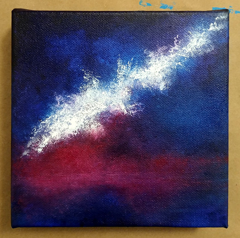 Painting of a night sky without stars