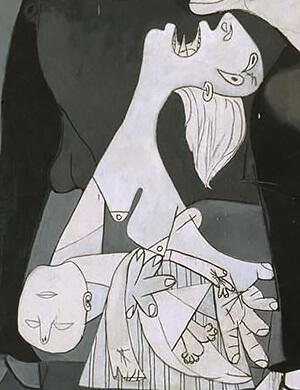 Guernica detail - weeping mother crying for her dead child